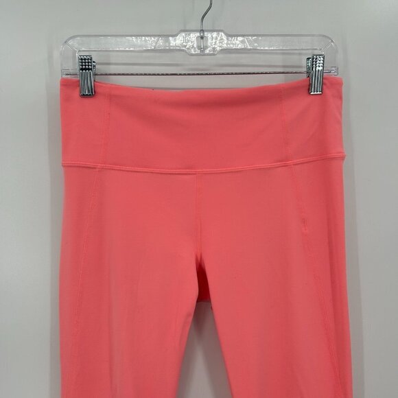 ATHLETA Coral Salutation Capri Cropped Workout Athletic Leggings Size Medium - Picture 4 of 8